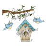 Birdhouse on a Branch (Set of 3)