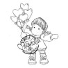 Tilda with Heart Balloons