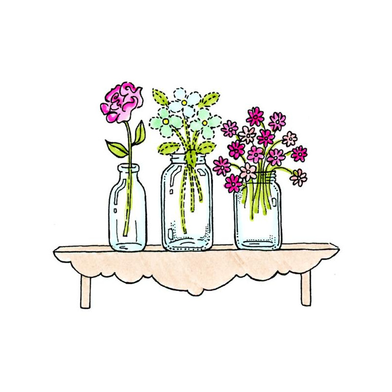 Flowers on Shelf