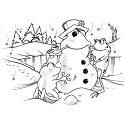 Second Chance - Franie and Fay Frog Making a Snow Frog