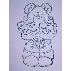 Zweite Chance - Bear with Flower Bouquet