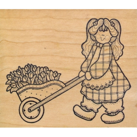 Second Chance - Girl with Flowers in Wheelbarrow