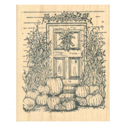 Pumpkin & Cornstalks Door