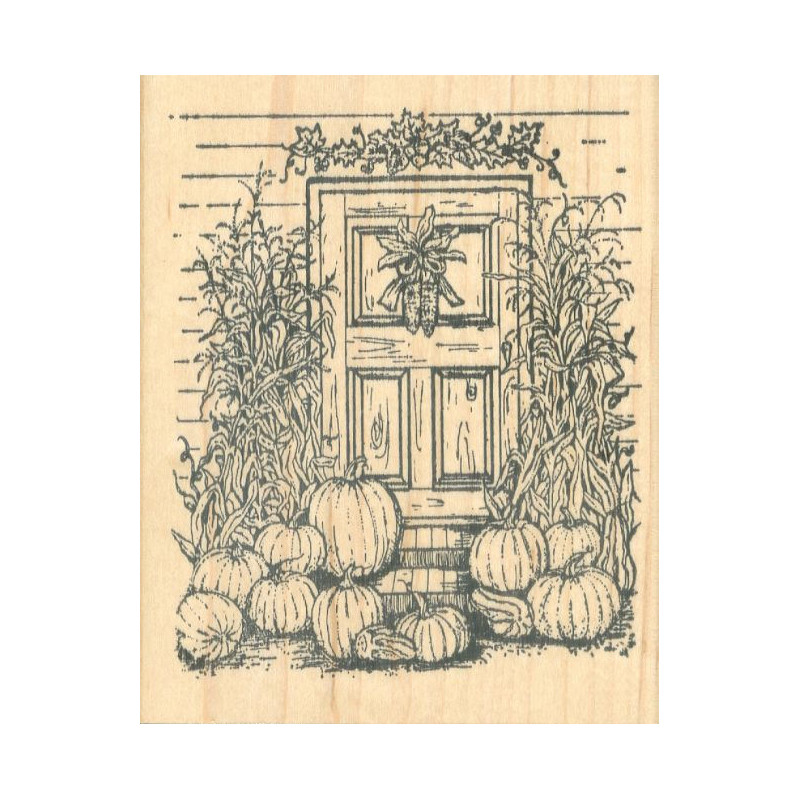 Pumpkin & Cornstalks Door