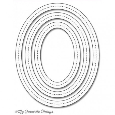 Single Stitch Line Oval Frames