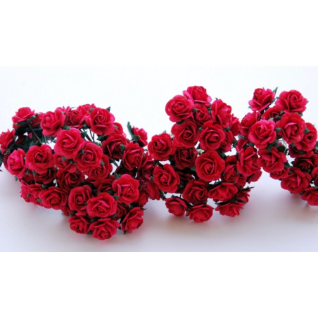 10 Fuchsia Pink Roses, 10mm