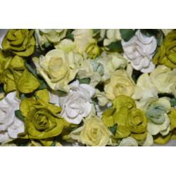 5 Curly Roses - Green Mix