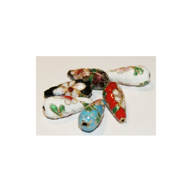 Cloisonne - Drop Beads, 5 Stk.