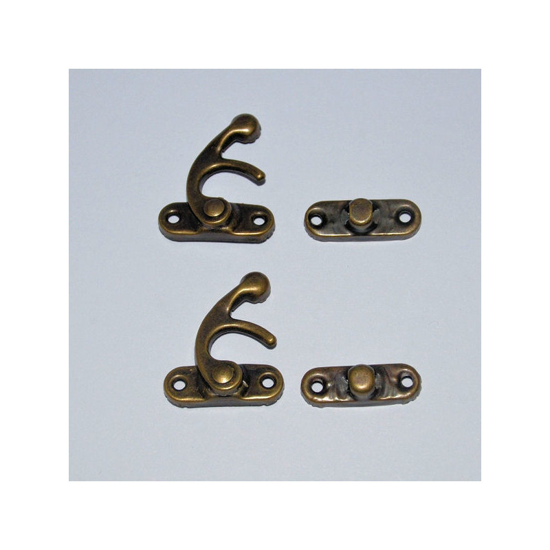 Antique Brass Hook Locks (2 pcs.)