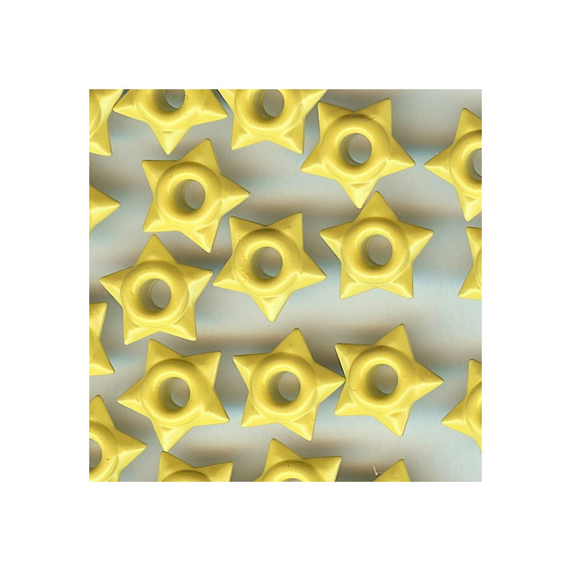 10 Eyelets 3/16" Star - Lemon Drop