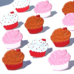 12 Cupcake Brads