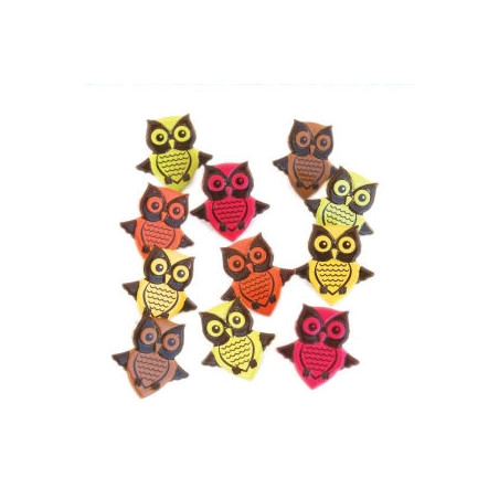 12 Owl Brads - Bright