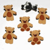 12 Teddy Bear Brads - Brown