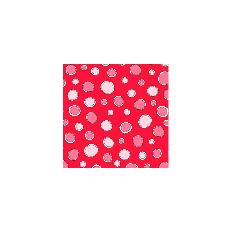 Polka Dots - Pink on Red