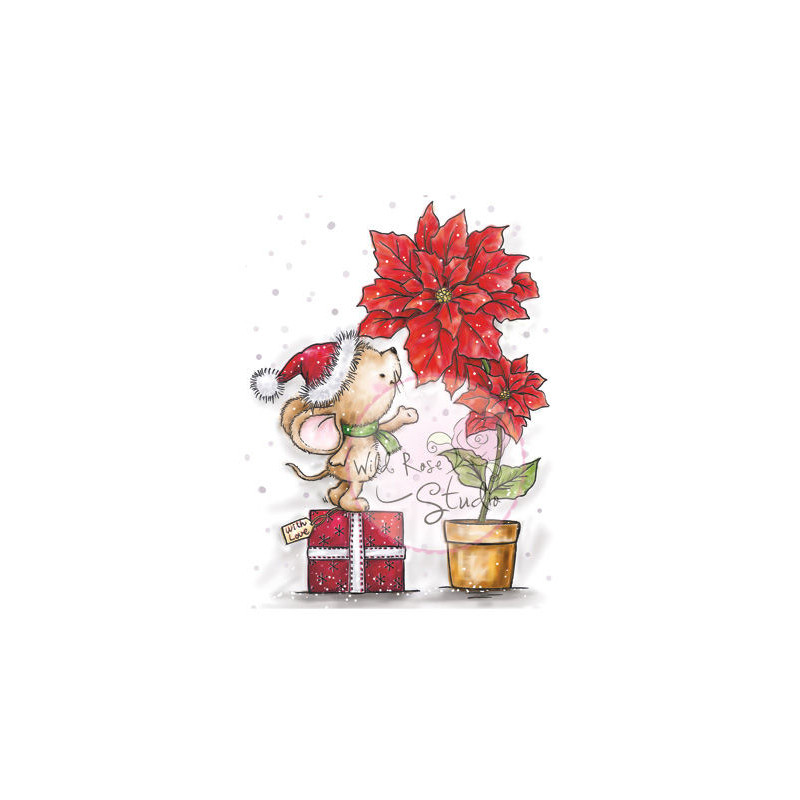 Mouse and Poinsettias